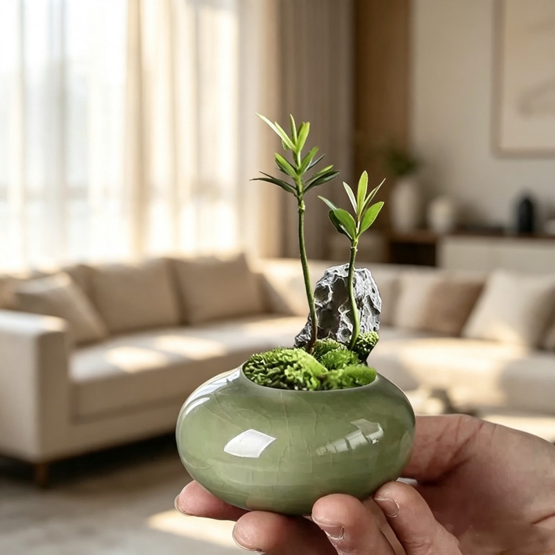 Mini Ice Crack Glazed Plant Po - Echeveria Succulent recension och pris